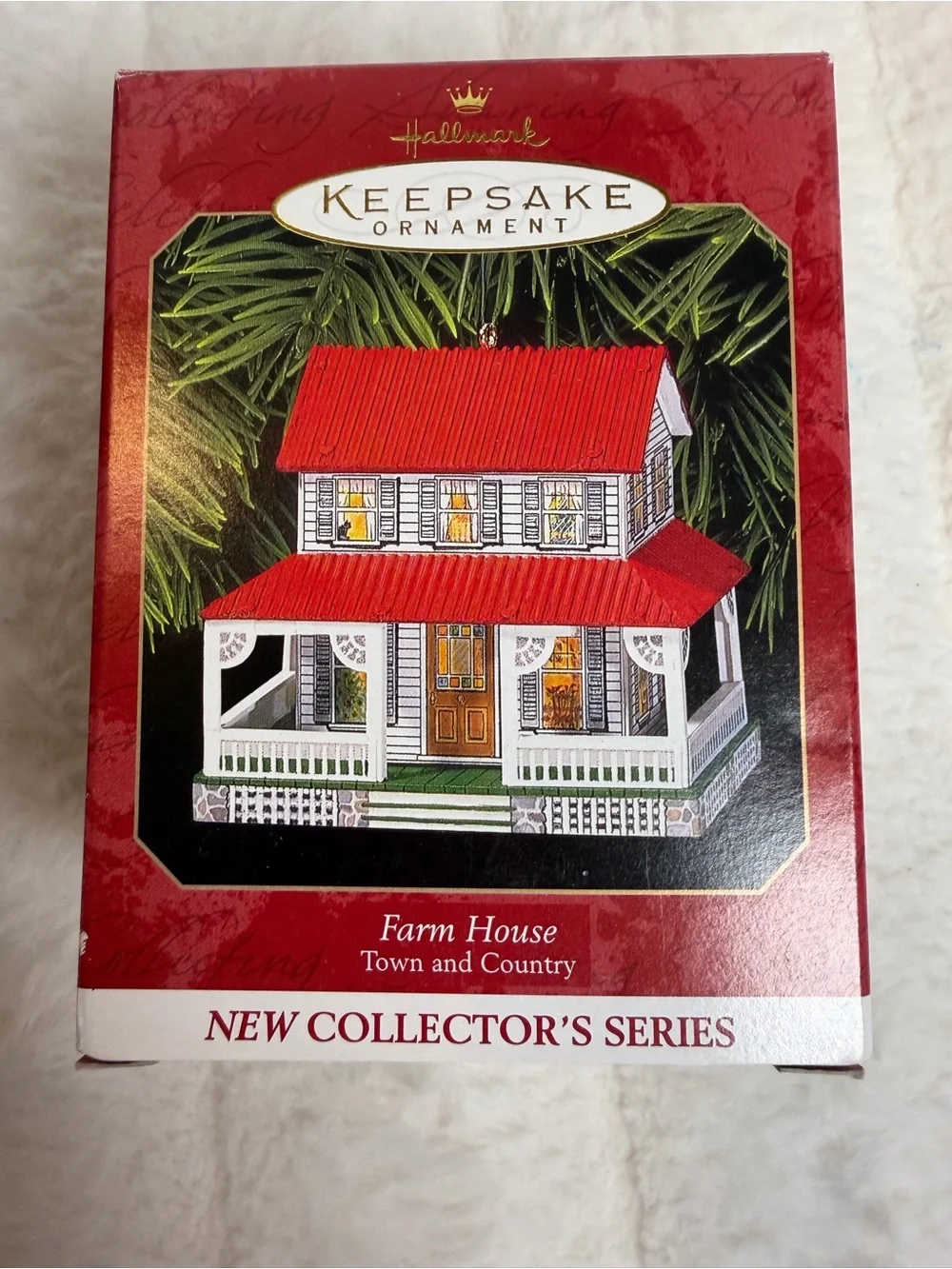 Hallmark White and Black Barcode Box Ornament Packaging